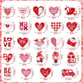 24 Pieces Valentine's Day Car Magnets Valentine's Day Refrigerator Magnets Reflective Car Stickers Heart Magnets Dishwasher Magnet Kitchen Metal Door Magnets for Valentine's Day Accessories DIY Crafts