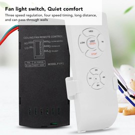 Ceiling Fan Remote Control Kit, AntiFall Sync Function English Version 85-240V Replacement Fan Lighting Remote Control Kit