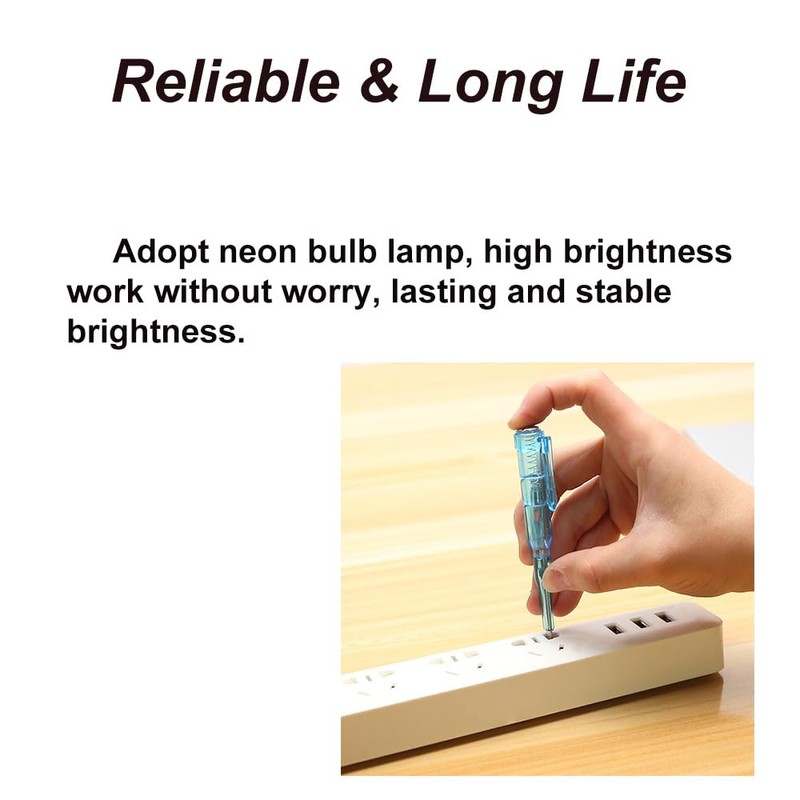 10 Pcs Voltage Tester Pen, AC 100-500V Electric Tester Pen