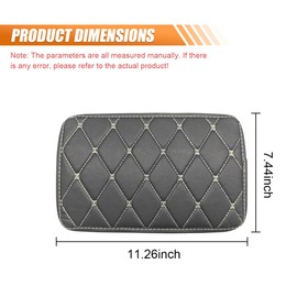 Leather Center Console Cover for Cars - Waterproof Armrest Seat Box Cover Protector Car Center Console Armrest Pad- Universal Middle Console Arm Rest Cover Cushion Pad for Most Vehicles (Black/Beige)