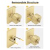 Goldenwarm Gold Door Knobs Interior, Zinc Alloy Brushed Gold Privacy