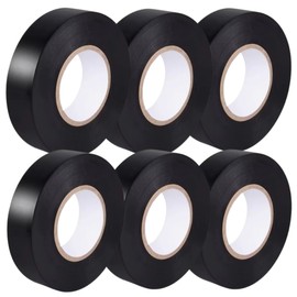 HomeBerg Black Electrical Tape - 19mm x 10m - Moisture and Heat Resistant Tape, PVC Strong Self Adhesion, Multipurpose Electrical Black Insulation Tape for Electrical Wires, DIY (Black, 6 Pack)