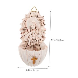 NOLITOY 3 Pcs Holy Water Font Virgin Mother Figure Wall Hanging Decor for Home Chapel Entrance for First Communion and Confirmation Distinctive Religious Accent