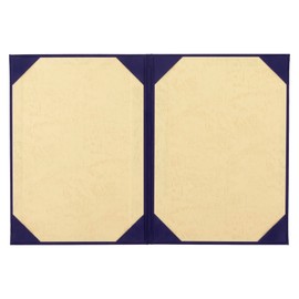 Mino Shokai 8282-08 Certificate File, Flocked (Sueded Style), Navy Blue, A4, For Two Sheets