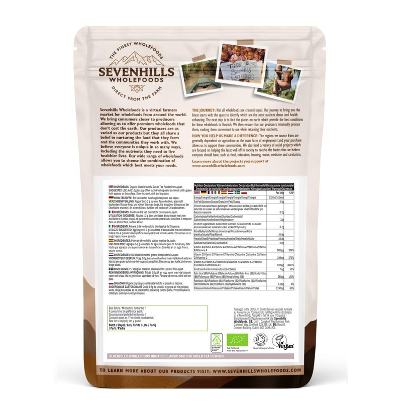 Sevenhills Wholefoods Organic Japanese Classic Matcha Tea Powder 200g
