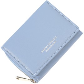 HAIWILL Mini Purse Women's Leather Small Purse Women's Large Capacity Purse Women's Small Purse Women's Purses Many Compartments Large, blue, Minimal