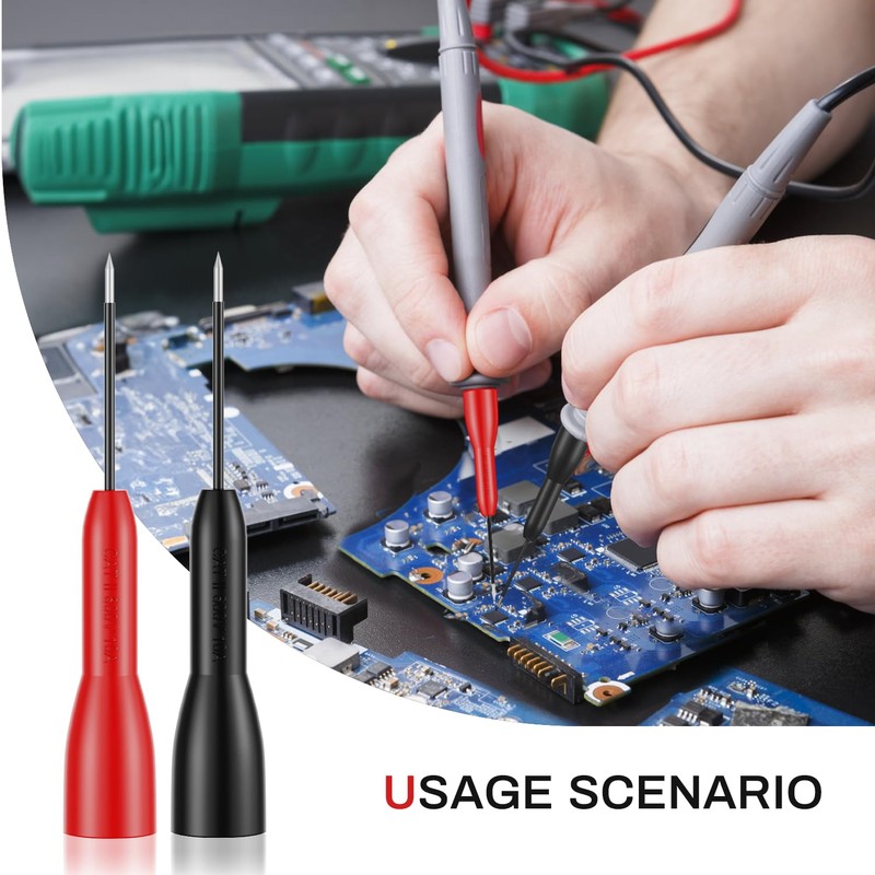 4 Pack 2mm Extended Needle Test Probes, 600v/10a Non-Destructive Multimeter