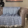 MK Pure Towel Modern Blue Square Pattern Sofa Cover