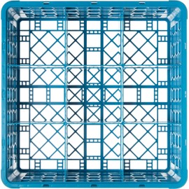 Carlisle FoodService Products RG9-214 OptiClean 9 Compartment Glass Rack with 2 Extenders, 7.12", Polypropylene, Blue