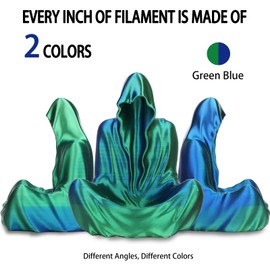 FXAAGFH 1KG 3D Printer Filament Bundle, 3 D PLA Printing Filament 1.75mm, Dual Color, +/-0.03mm, 1kg/2.2lbs Silk Blue Green