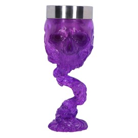 Nemesis Now Soul Spirit Goblet, 19.3cm, Removable Stainless Steel Insert, Expertly Designed, Cast in Clear Resin – Goblet Drinking Glasses – Magic (Purple)