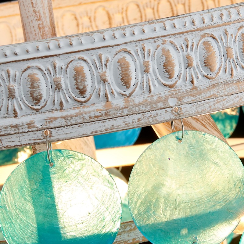 ElegLumi White Blue Capiz Shell Ceiling Light, Capiz Shell Chandeliers