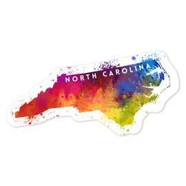 Die Cut Sticker North Carolina, State Abstract, Contour Vinyl Sticker 1 to 3 inches (Waterproof Decal for Cars, Water Bottles, Laptops, Coolers), Small