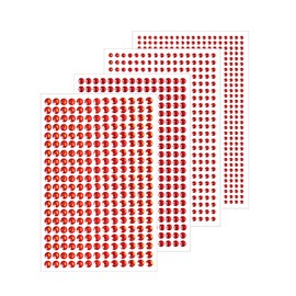 4 Sheets Self Adhesive Pearl Stickers, Self 4 Sizes Bling Rhinestone Sticker, Rhinestone Stickers,Flat Back Pearls Sticker for DIY Crafts Craft Card Decorations Nail Art Beauty Makeup (Red)