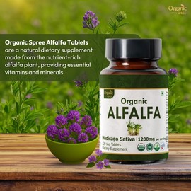ORGANIC SPREE Alfalfa 120 Tablets | Medicago Sativa (Alfalfa) | USDA Organic Certified | Superfood Supplement with Vitamins and Minerals | Organic and Natural 120tab