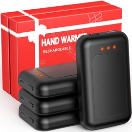 AI Hand Warmers Rechargeable, Reusable Portable Electric Hand Warmer, Fast Intelligent Heating in 1 Second, Gifts for Christmas, Outdoor, Golf, Hunting, Camping Accessories Black 4Pack