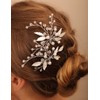 BERYUAN Women Pearl Leaves Hair Pin Hair Clip Bridal Hair