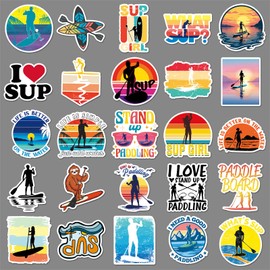 50 Pcs Standing Paddle Board Stickers for Laptop Water Bottles,Bicycle,Skateboard,Computer,Boat Cute Style Decorative Stickers Waterproof Vinyl,Graffiti Stickers for Girls Boys Children Teens