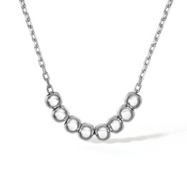 ZHOU LIU FU Beaded Pendant Necklaces for Women Sterling Silver Ball Chain Necklace Jewelry Dainty S925 Silver Necklace Girlfriends Mom