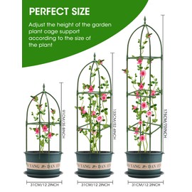 Garden Obelisk Trellis for Climbing Plants, 6FT Rustproof PE Coated Metal Potted Plant Climbing Support, Thickened Tube Plant Tower Trellis for Clematis Vine Support Outdoor Indoor (2 Pcs)