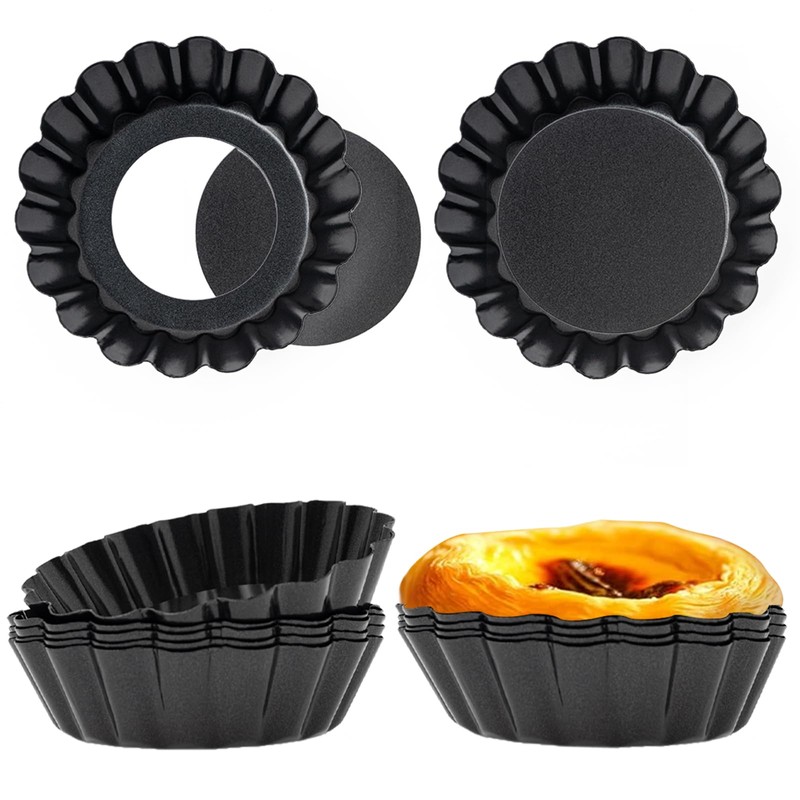 20 Pack Reusable Egg Tart Molds, 3 Inch Mini Tart