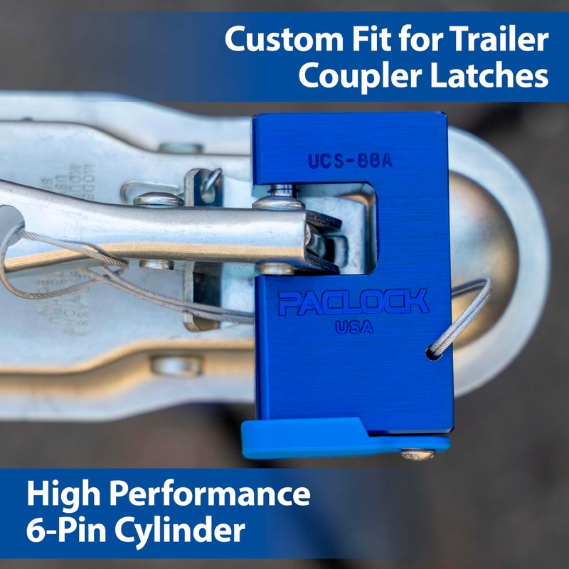 PACLOCK's 88-Series Shrouded Trailer Coupler Lock, Standard Rekeyable (SR), One