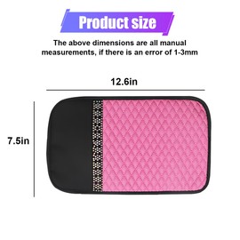 ZIMISI Bling Leather Car Center Console Cover, Comfortable Car Armrest Cover with Crystal Rhinestones, Anti-Scratch Waterproof Vehicle Armrest Seat Box Protector Cushion for Cars, SUVs, Trucks (Pink)