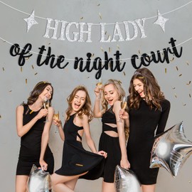High Lady of the Night Court Banner, Girl's Night Bachelorette Party Sign, Star Theme Bridal Shower Bachelorette Party Decorations