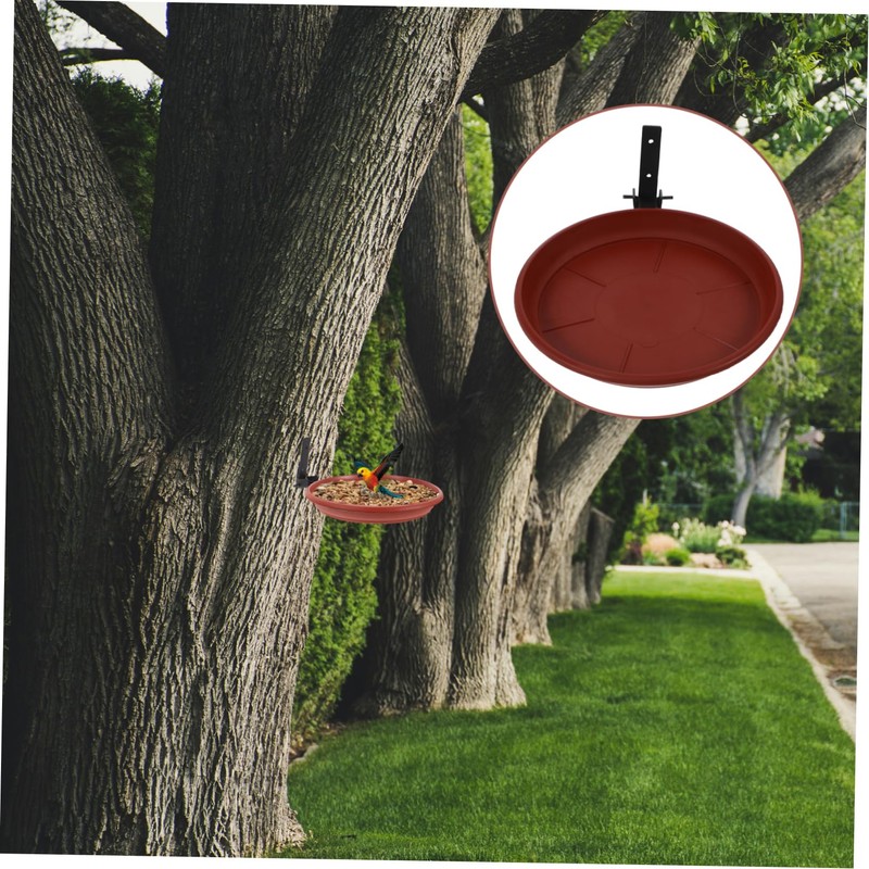 WOONEKY Whimsical Bird Feeder Bird Bath Bowl Tree Mounted for