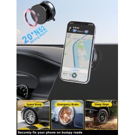 Upgraded Vacuum Magnetic Suction Phone Mount, Magnetic Car Phone Holder, for iPhone 16 MagSafe Car Mount, ideal for Car/Gym/Mirror/Shower/Smooth Surface, Car Accessories Fit for iPhone 16 Pro Max 15