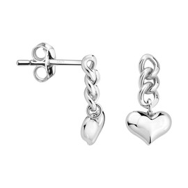 SOFIA MILANI - Women's Earrings 925 Silver - Heart Chain Dangle Earring - E2621