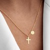 QXTX Cross Necklace for Women,18K Gold Plated Initial Cross Pendant