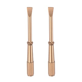 sourcing map 2pcs Mini Bracelet Screwdriver 4mm Titanium Steel Slotted Screw Driver with 5mm Width Non-Slip Handle for Bracelet Repair Screwdriver Tools, Rose Gold