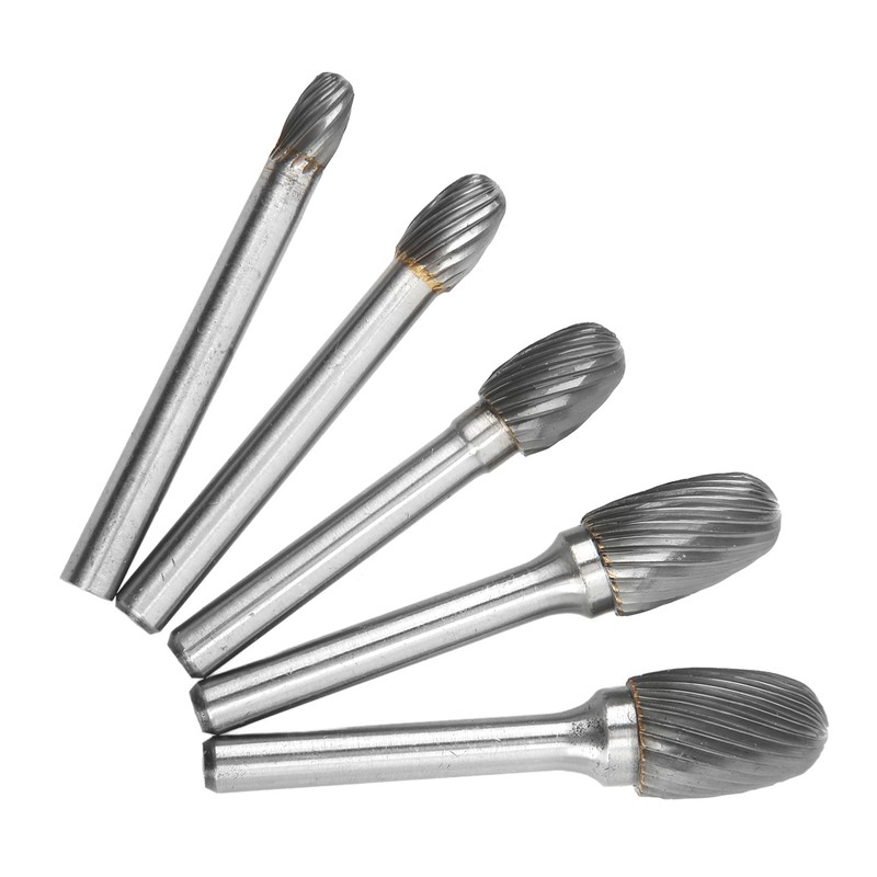 Single Cut Carbide Rotary Burr File Set 6mm Shank Diameter