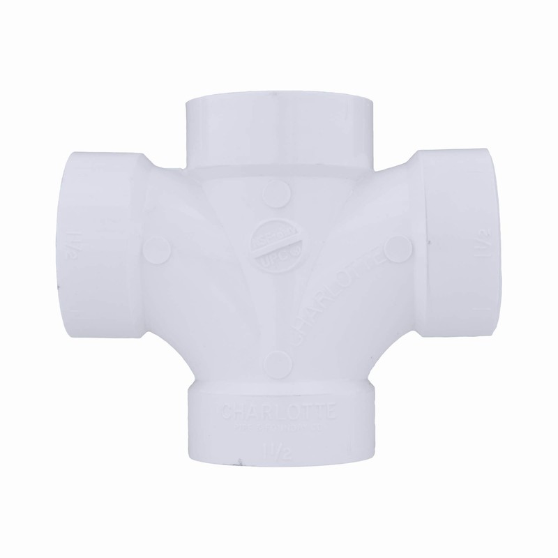 CHARLOTTE PIPE 1 1/2 DWV Double Sanitary TEE DWV (Drain,