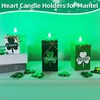 3 Pack St. Patrick's Day Tea Light Candles Wooden Clover