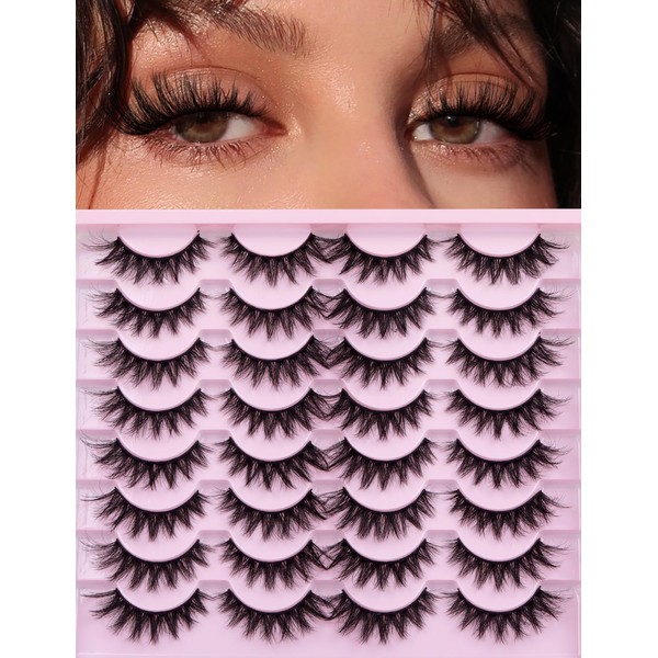 Cat Eye Lashes Wispy Fake Eyelashes Natural Look Fluffy False