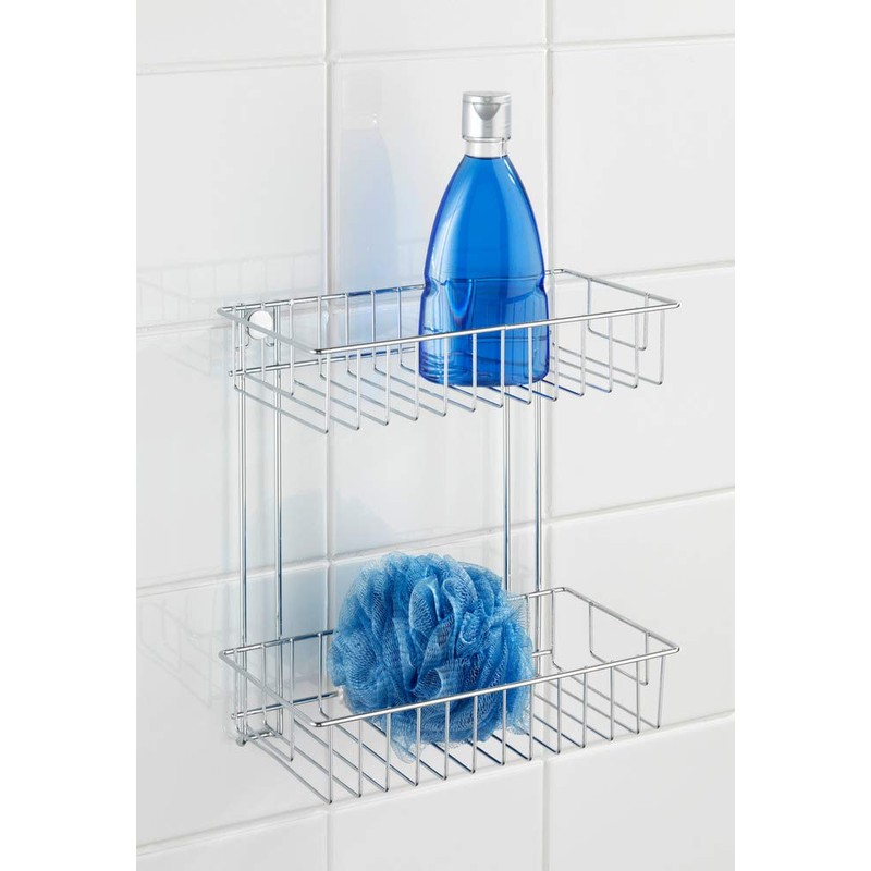 WENKO 20633100 2-Tier Wall Rack Classic - fixing without drilling,