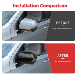 SQQP Side Mirror Covers Shell Trim Decoration Fit for 2020-2025 Chevy Silverado EV/Suburban/Tahoe/GMC Yukon/Sierra EV/Escalade(Black)