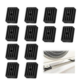 Soiftra Pack of 12 Vibration Damper Air Conditioning Rubber Black Vibration Damper for Air Conditioning Noise Reduction Square Anti-Vibration Feet Keep Air Conditioner Stable for Outdoor Air