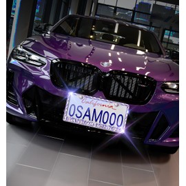 Murimt Purple Bling License Plate Frame 1 Pack Rhinestone Bedazzled License Plate Over | Holder Sparkly Diamond Glitter Stainless Steel Frame【CPJ-03-Light Purple 1 Pack】