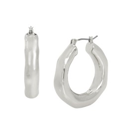 Robert Lee Morris Soho Womens Sculpted Hoop Earrings, Silver