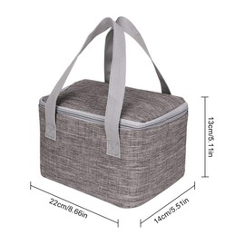 Yaosan 6 Can/4 L Small Cool Bag Handy Square Lunch Bag Insulated Lunch Box for Adults Work Day Trip (Grey)
