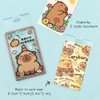 Capybara Orange Card Holder with Brown Edge Extendable Lanyard, Cute