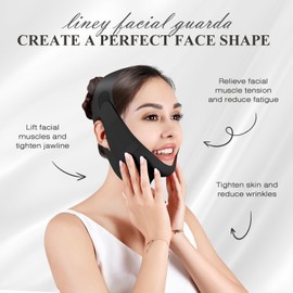 Chin Strap for Sleeping,Adjustable Chin Strap,Jaw Strap,Jawline Shaper,V Line Lifting Mask,Black,XS