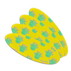 Cactus Fun Double-Sided Oval Nail File Emery Board Set 4 Pack
