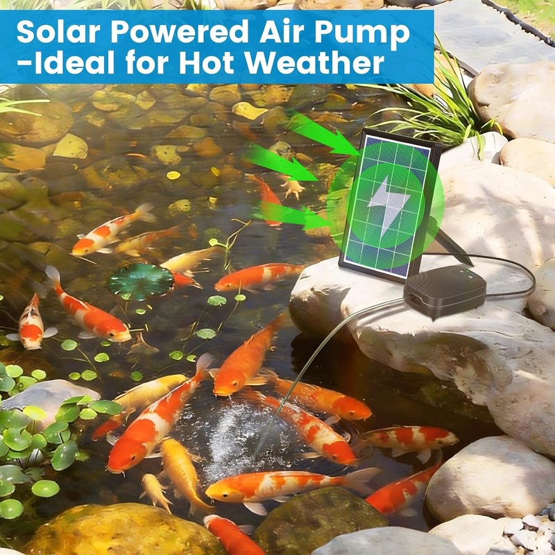 NFESOLAR 4W Solar Pond Aerator with 2200mAh Battery Backup, All-in-One