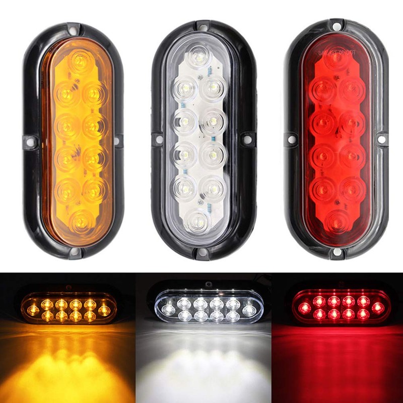 BlyilyB 6“ Oval White Color LED Trailer Truck Clear Reverse