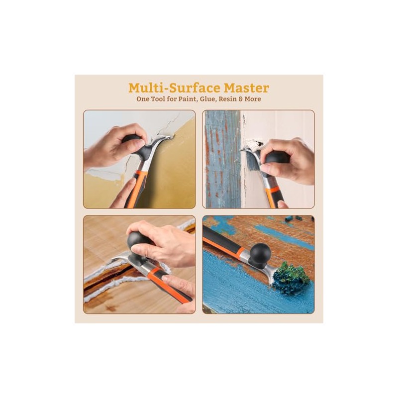 Heavy-Duty Carbide Scraper Tool, 2.5" Blade for Removing Paint, Adhesive,