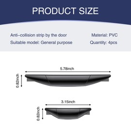 Prywog 4 PCS Car Door Anti-Collision Strips, Door Edge Protectors, Side Door Anti-Scratch Protection Strips, Universal for Most Cars (Black)